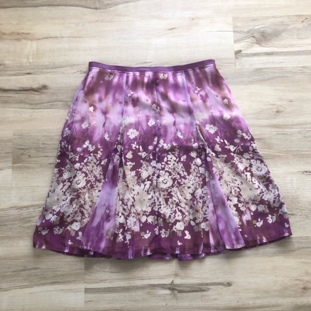 Worthington Purple Floral A-Line Women's Skirt